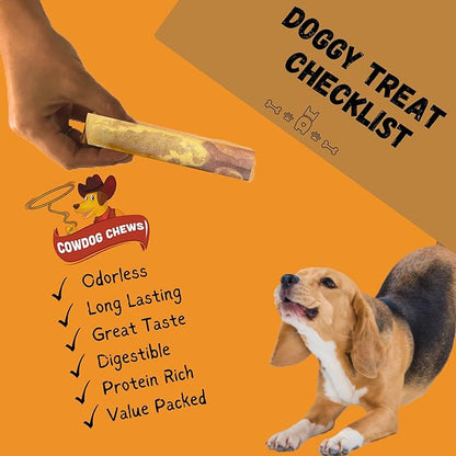Cowdog Chews Rawhide Gourmet Meaty Rolls 9-10 (10 Pack) Premium Dog Treats with Savory Beef Filling, Long-Lasting Chew for Aggressive Chewers, High-Protein, Natural Ingredients