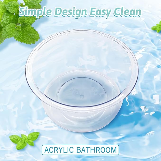 kathson Hamster Sand Bath Box Transparent Gerbil Bathroom & Digging Box Acrylic Small Animals Litter Box Syrian Hamster Dust Bath Container Cage Accessories for Mice Lemmings (Circle)