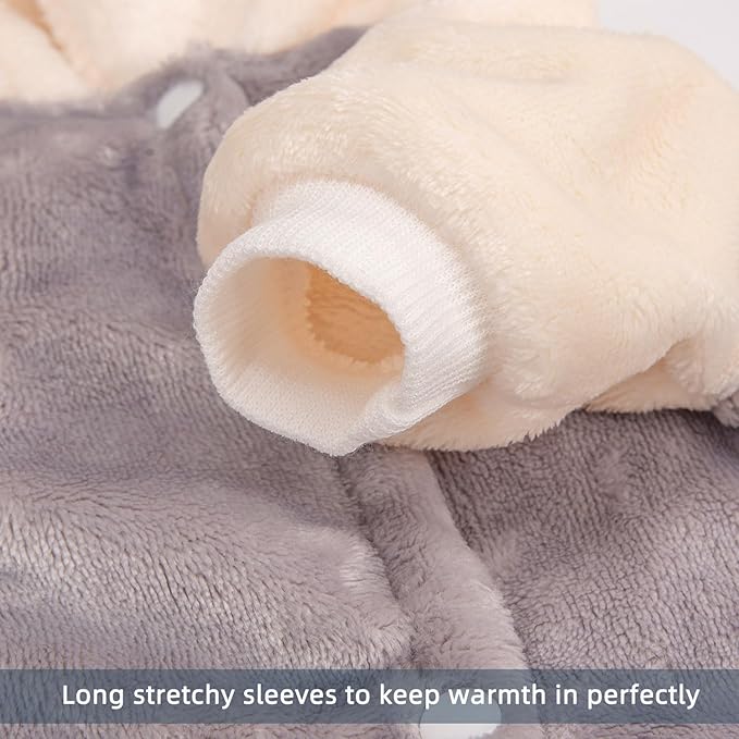 FabriCastle Dog Hoodie Sweater for Small Dogs Boy and Girl, Small Dog Clothes XS XXS Puppy Sweatshirt, Pet Outfit, Cat Clothing Super Soft Warm Snap On Closure (Lightgrey-Cream, X-Large)