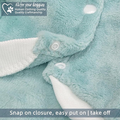 FabriCastle Dog Hoodie Sweater for Small Dogs Boy and Girl, Small Dog Clothes XS XXS Puppy Sweatshirt, Pet Outfit, Cat Clothing Super Soft Warm Snap On Closure (Green-Cream, XX-Small)