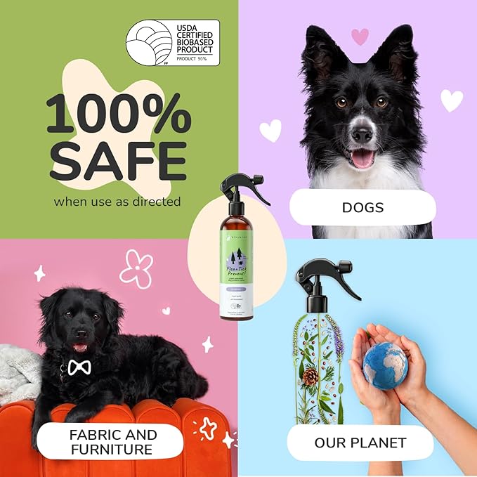 kin+kind | Plant-Based Flea and Tick Spray for Dogs (12 fl oz) | Lavender
