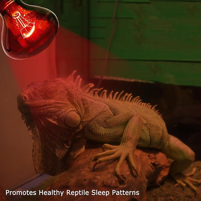 100W UVA Infrared Heat Lamp Bulb, Red Basking Spot Light for Lizard, Leopard Gecko, Turtle, and Chicks, High-Performance Red Heat Emitter for Reptile Tanks, Chicken Brooders & Terrariums
