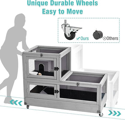 Guinea Pig Cage,2-Story Hamster Cage with Anti-Chewing Pull Out Tray,Small Animal Cage for Rabbit,Rat,Hedgehog,Chinchilla