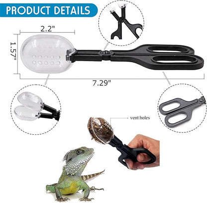 Woyrise 5Pcs Reptile Feeding Kit, 3Pcs Stainless Steel Feeding Tongs, Rubber Tipped Soft Tweezers, Bug Feeder Cricket Clamp, 2Pcs Reptile Food Dish Water Bowl for Reptiles,Gecko,Bearded Dragon, Spider