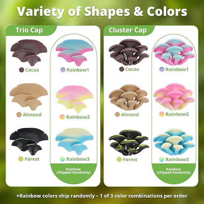 Mushroom Decor for Reptile Tank, Fish Tank, Pet-Safe Bearded Dragon Tank Accessories, Realistic Terrarium Plants for Leopard Geckos, Crested Geckos, Tree Frogs, Snakes (Almond, Trio Cap)