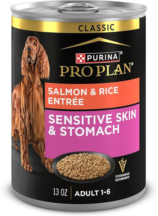 Purina Pro Plan Sensitive Skin & Stomach Dog Food Wet Classic Pate Salmon & Rice Entree