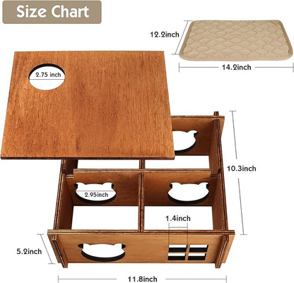Hamster Multi Chamber Maze Hideout: Wooden Maze Tunnel House Exploring Toys for Hamster Gerbils Mice Guinea Pig Chinchillas, Small Animals Hideout and House - Brown