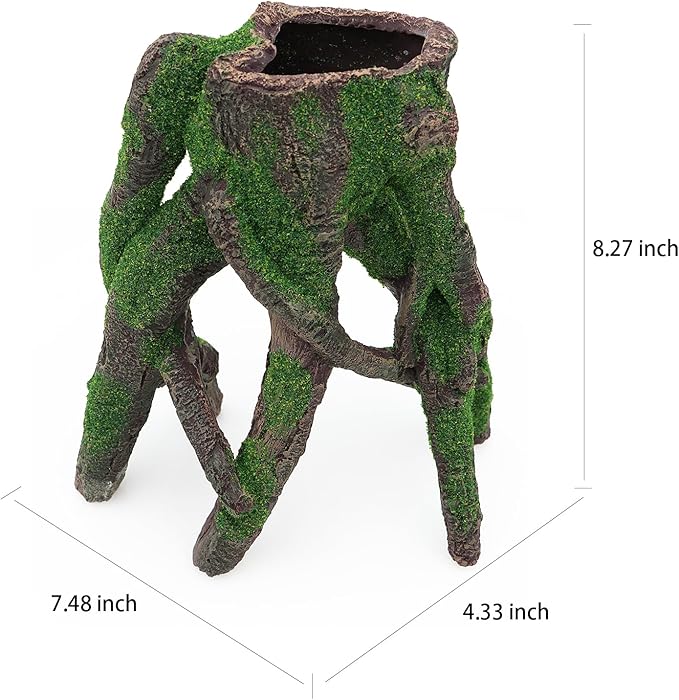 AQUA KT Aquarium Tree Stump Branch Rock Fish Hiding Place for Betta Cichlid Goldfish Fish Tank Aquarium Landscape Decoration