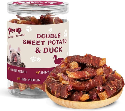 Duck & Sweet Potato Dog Treats, High Fiber Pet Treats for Medium Dogs, Healthy Chews Snacks, High in Protein, 12.5 oz