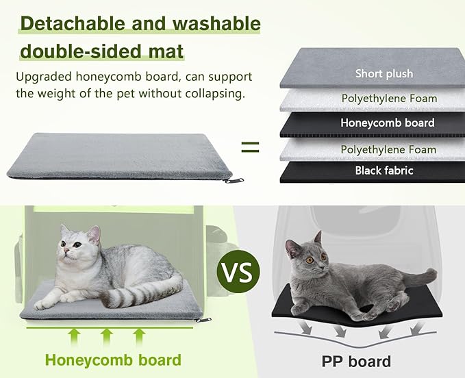 Pecute Pet Carrier Backpack, Cat Backpack Carrier, Expandable with Breathable Mesh for Small Dogs Cats Puppies, Dog Backpack Carrier for Hiking Travel Camping Outdoor, Hold Pets Up to 17 Lbs