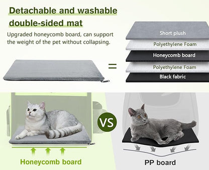 Pecute Pet Carrier Backpack, Cat Backpack Carrier, Expandable with Breathable Mesh for Small Dogs Cats Puppies, Dog Backpack Carrier for Hiking Travel Camping Outdoor, Hold Pets Up to 17 Lbs