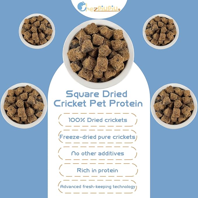 Naturals Freeze-Dried Cricket & Lizards Food Compressed Squares-Bite-Sized for Bearded Dragons, Wild Birds, Chicken, Fish & Reptiles 5.82 OZ