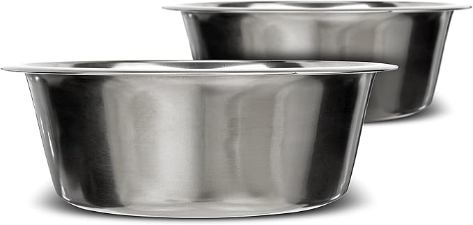 Neater Pet Brands 12 Cup (96 oz.) Stainless Steel Dog Bowls, Set of 2 Metal Bowls for Large Breed, Large Dog Water Bowl or Food Bowl for Indoors or Outdoors, Dishwasher Safe Dish for Extra Big Dogs