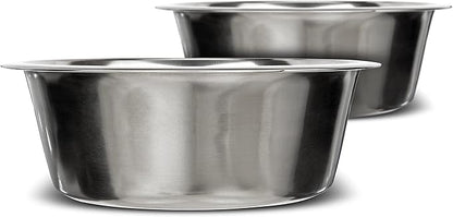 Neater Pet Brands 12 Cup (96 oz.) Stainless Steel Dog Bowls, Set of 2 Metal Bowls for Large Breed, Large Dog Water Bowl or Food Bowl for Indoors or Outdoors, Dishwasher Safe Dish for Extra Big Dogs