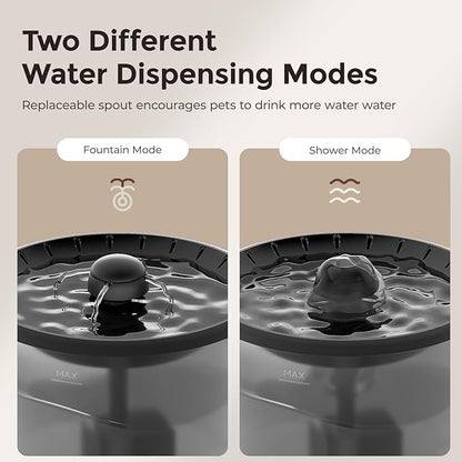 Automatic Cat Feeder and Water Fountain, Timed Pet Dry Food Dispenser, Programmable Portion Control, 1-6 Meals Per Day, Cat Fountains for Drinking with Filter, Small Pets (3L Combo)