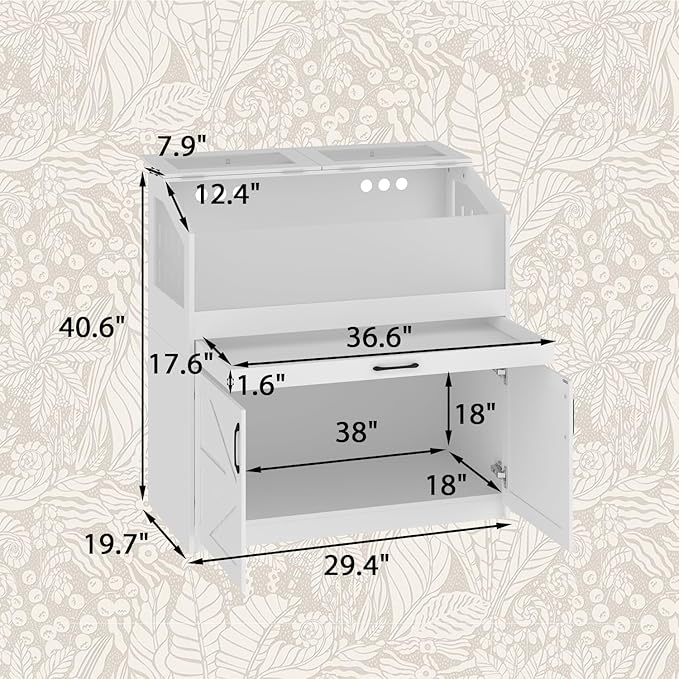 29.4" Indoor Guinea Pig Hamster Cages for Small Animals, Large Critter Nation Cage with Barn Doors, Frosted Acrylic, Metal Handles for Guinea Pig, Hamster, Gerbil, Hedgehog, White