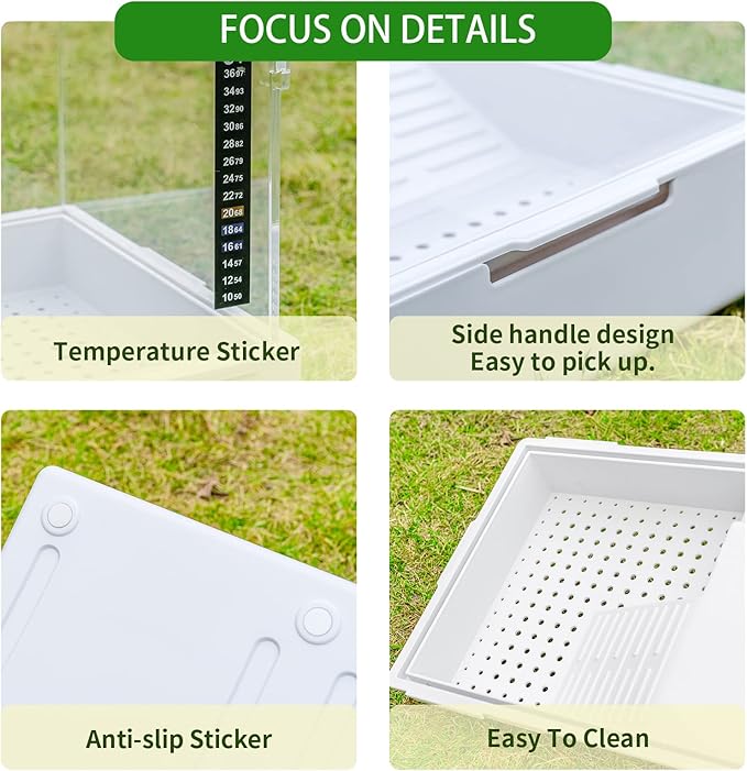 Scratch-Resistant Acrylic Turtle Tank (23×13.5×10 Inch) with Water Filter - Durable Reptile Habitat for Aquatic/Terrestrial Pets, Baby Turtles & Fish | Anti-Scratch Clear Terrarium Aquarium Combo