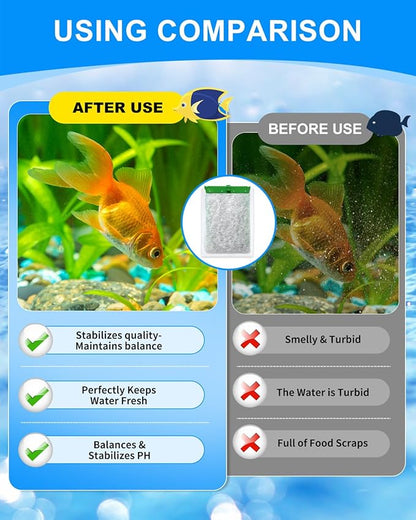 10-Pack Upgraded 5-Layer Filter Cartridges Large Compatible with Bio Bag Filter Cartridges Large Aquarium Filters, Turtle Tank Filter for Whisper Filter 20i 40i/ IQ 20 30 45 60/ PF20 30 40 60