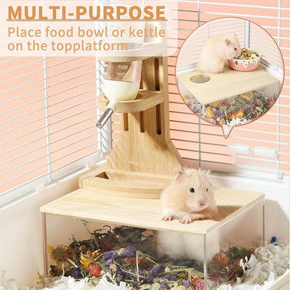 kathson Hamster Sand Bath Box Transparent Gerbil Bathroom & Digging Box Acrylic Small Syrian Hamster Litter Box Hamster Dust Bath Container Cage Accessories for Lemming Mice (Small Rectangle)