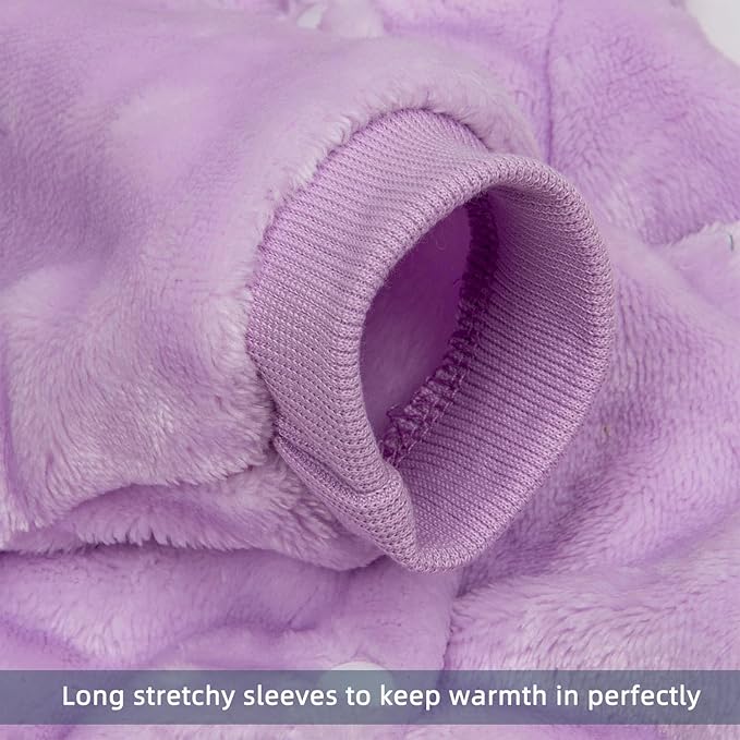FabriCastle Dog Hoodie Sweater for Small Dogs Boy and Girl, Dog Clothes XS XXS Puppy Sweatshirt, Pet Outfit, Cat Clothing Super Soft Warm Snap On Closure (Light Purple, Small)