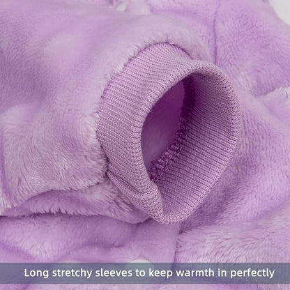 FabriCastle Dog Hoodie Sweater for Small Dogs Boy and Girl, Dog Clothes XS XXS Puppy Sweatshirt, Pet Outfit, Cat Clothing Super Soft Warm Snap On Closure (Light Purple, X-Small)