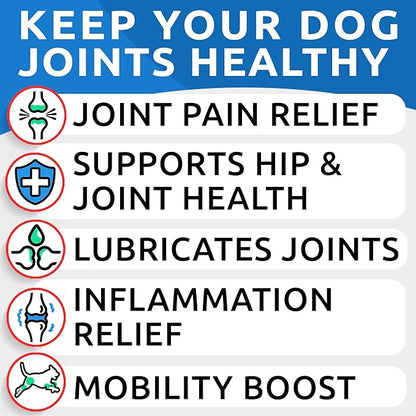 BARK&SPARK Glucosamine Chondroitin Dog Hip & Joint Supplement - Joint Pain Relief - Hip & Joint Chews - Joint Support Large & Small Breed - Senior Doggie Vitamin Pills Joint Health (120 Treats)