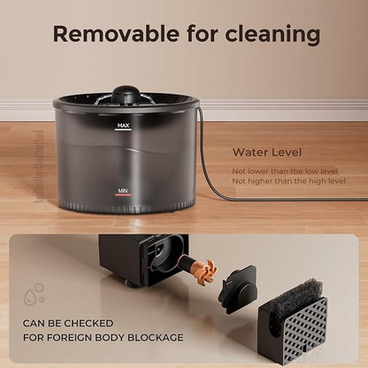 Automatic Cat Feeder and Water Fountain, Timed Pet Dry Food Dispenser, Programmable Portion Control, 1-6 Meals Per Day, Cat Fountains for Drinking with Filter, Small Pets (3L Combo)