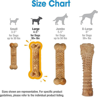 Nylabone Nubz Natural Dog Chew Treats for Large Dogs, Long Lasting Dog Bones Made in USA, Chicken Flavor Breath Freshener Dental Chews, for Dogs Up to 50 lbs. (8 Count)