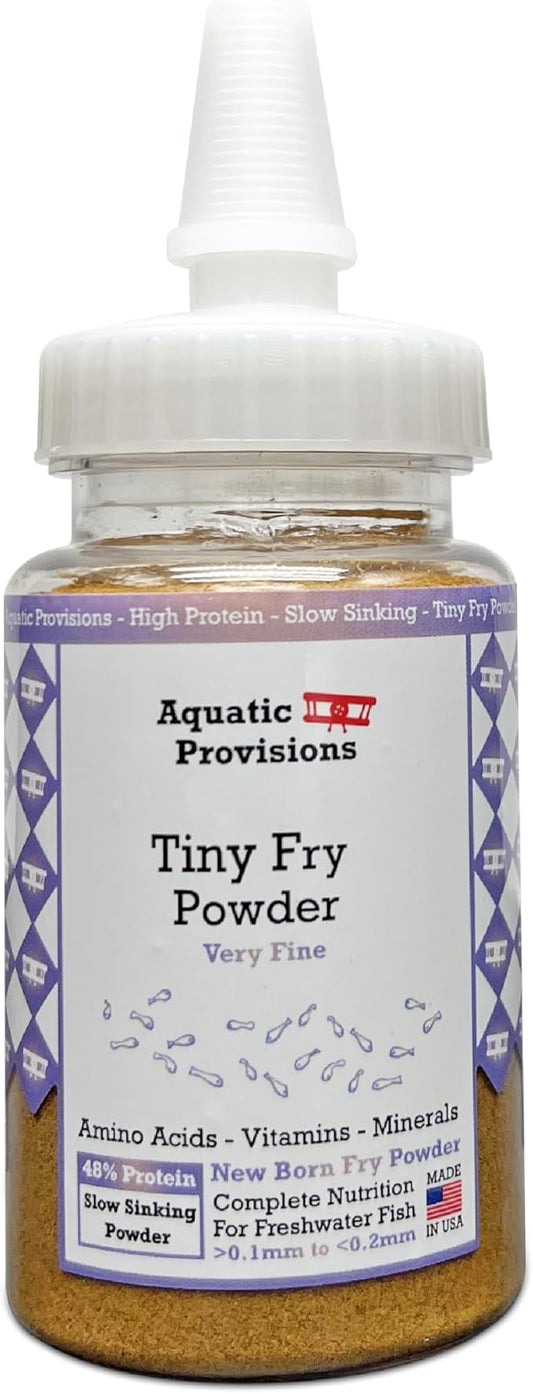 Tiny Fry Fish Food 1.76 oz, Fine Powder for Newborn Aquarium Fish