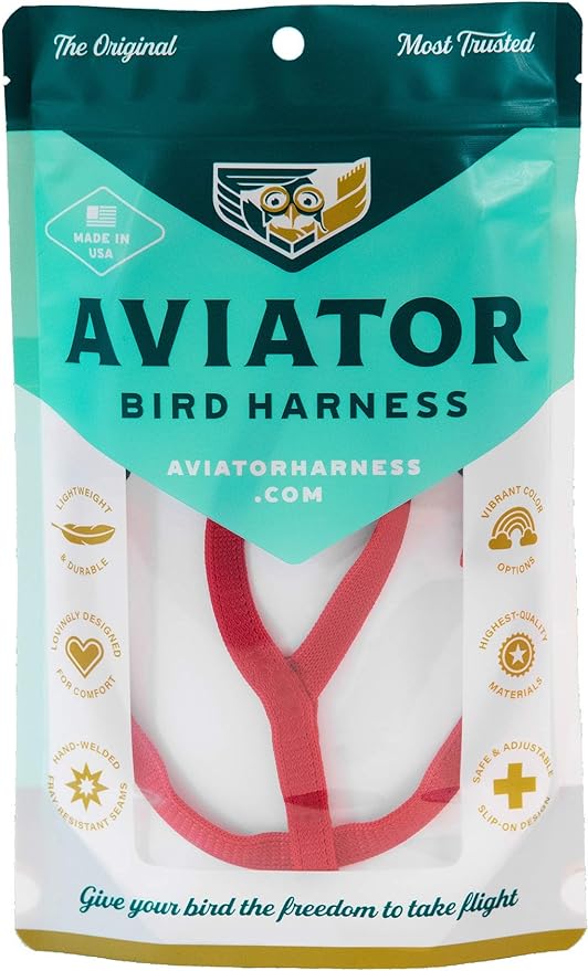 The AVIATOR Pet Bird Harness and Leash: Small Red