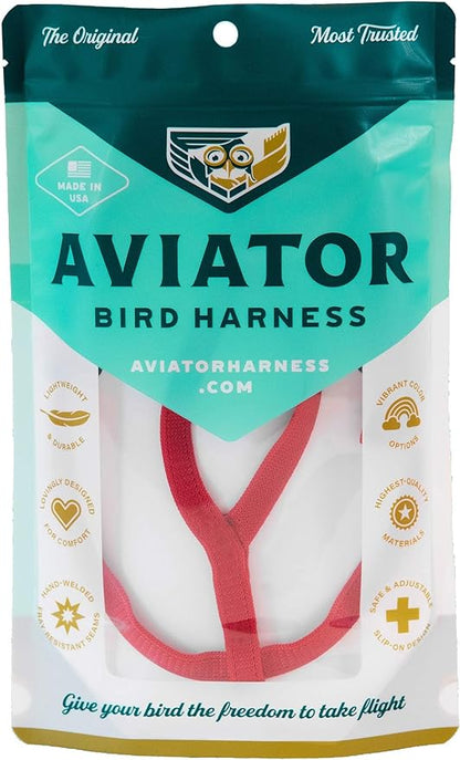The AVIATOR Pet Bird Harness and Leash: Small Red