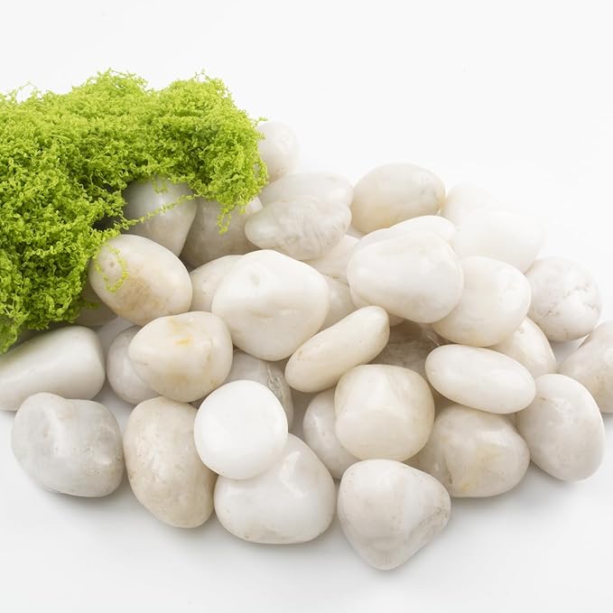 10lbs River Rocks - 1-2 Inch Natural White Decorative Rocks for Potted Plants, River Rocks for Aquariums, and Landscaping (Weight : 10 LB, White)