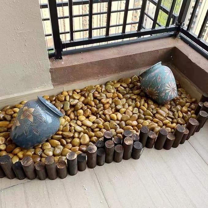 10lbs Yellow River Rocks, 1-2 Inch Natural Pebbles for Indoor Plants, High Polished Decorative Stones Vase Filler Fish Tank Aquariums Landscaping Garden