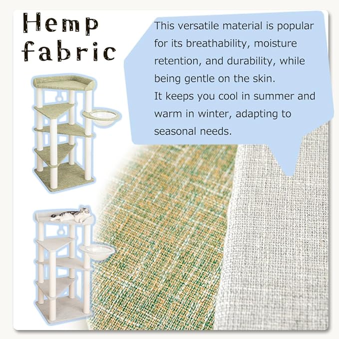 Cat Tree for Indoor Cats, 53” Tall Modern Cat Tower with Acrylic Bowl Bed & Multi-Level Platforms, Stable Cat Condo for Large Cats (Light Gray)