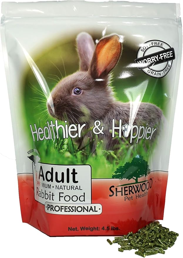Sherwood Pet Health Adult Rabbit Food Professional (Alfalfa) 4.5 lbs, Grain and Soy-Free for Better Digestion