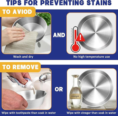 2-Pack Stainless Steel Cat Food Bowls – Deep Whisker-Friendly Non-Slip Silicone Base,Easy to Clean Indoor Feeding Dishes(5.9")