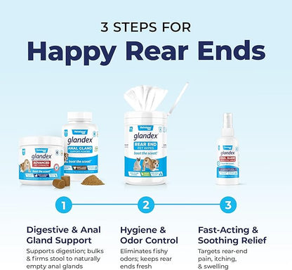 Vetnique Labs Glandex Anal Gland Soft Chew Treats with Pumpkin for Dogs Digestive Enzymes, Probiotics Fiber Supplement for Dogs Boot The Scoot (Pork Liver Chews, 60 Count)