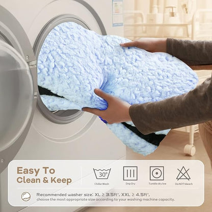 Mora Pets Cat Bed Comfy Puppy Crate Beds Plush Cat Sleeping Mat Washable Pets Mattress Anti-Slip Kitten Bed Soft Kennel Pad for Small Dogs Cats Breeds, 23" x 18", Blue