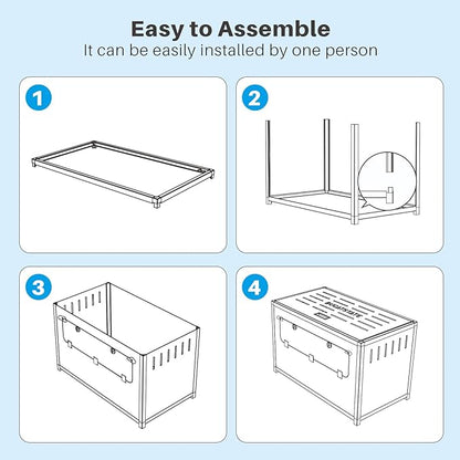 BUCATSTATE Hamster Cage Metal 2.0 - Small Animal Habitats Large Stackable with Top Access Easy Assemble 31.4L*17.6W*20H Inches Dwarf Syrian Hamster House for Guinea Pig, Gerbil (552sq inch Black)