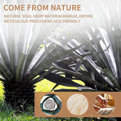 White Sisal Rope 1/6 Inch by 164-Feet for Cat Scratching Post Tree Tower Replacement Repair and Replace, DIY Hemp Twine Rope for Kittens Shelves Furniture Window Bed Perch House Climbing, 4mm by 50m