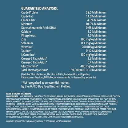 Amazon Brand - Wag Adult Premium Nutrition Dry Dog Food, Supports Stomach and Skin Health, Lamb and Brown Rice, 30 lb Bag