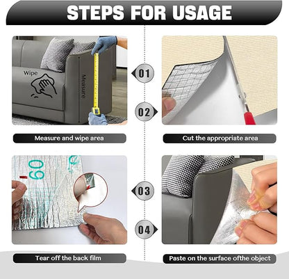 118"x15.8" Anti Cat Scratch Couch Furniture Protector, Adhesive Cat Scratch Pad Deterrent for Furniture, DIY Climbing Cat Scratcher Couch Protector from Cat Claws Scratching for Indoor Sofa (OffWhite)