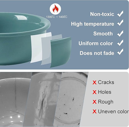 Single Replacement Bowl for 6.3'' High Elevated Dog Bowls, Non-Slip Pet Feeding Dishes for Small Medium Dogs and Cats, Durable Porcelain Dog Food and Water Bowls(28oz, Dark Green)