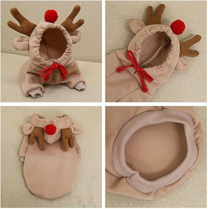 Warm Dog Winter Clothes Cute Fruit Dog Coat Hoodies Fleece Pet Dogs Costume Jacket for French Bulldog Chihuahua Ropa para Perro(Coffee,XL)