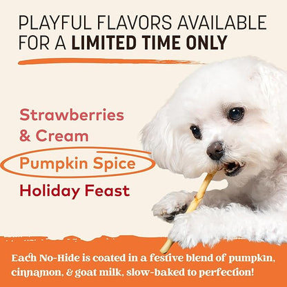 Earth Animal No-Hide Seasonal Stix Pumpkin Spice Recipe Natural Rawhide Alternative Dog & Cat Chews - 20 Count Value Pack