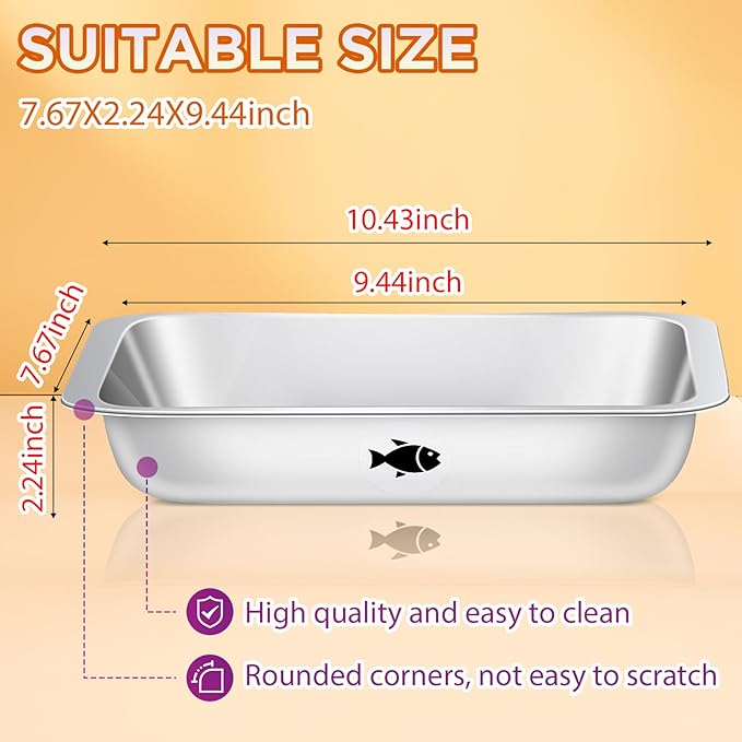 2 Pcs Cat Bowls Cat Food Bowl, 5.2-inch Stainless Steel Cats Bowls, for Indoor Cats Whisker Fatigue Metal Bowl for Food and Water, Shallow