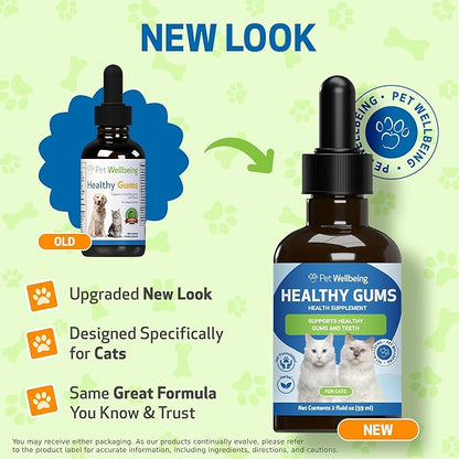 Pet Wellbeing - Healthy Gums for Cats - Natural Support for for Healthy Gums, Teeth and Breath in Felines - 2oz (59ml)