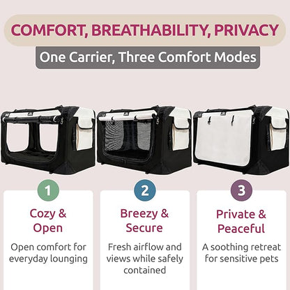 Medium Cat Carrier & Dog Carrier for Most Cats or Small Dog. Soft Sided Pet Carrier for Travel. Collapsible, Portable with Soft Bed, Top & Side Loading, Locking Zippers, Puppy Crate & Kennel