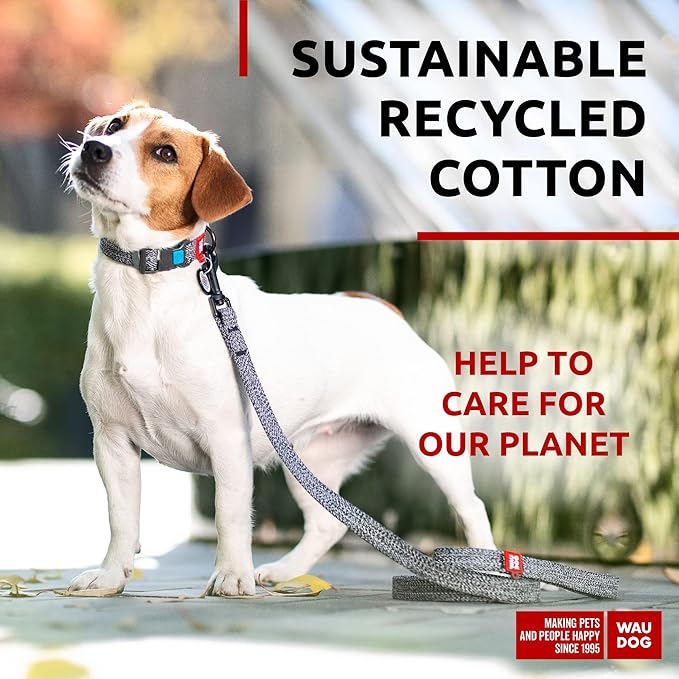 Recycled Cotton Dog Leash Eco-Friendly Alternative to Nylon for Small Medium and Large Dogs - Reflective Strong Dog Leashes for Large Breeds - Puppy Leash