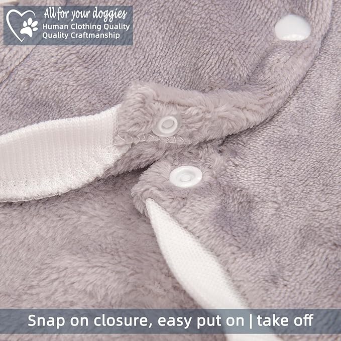 FabriCastle Dog Hoodie Sweater for Small Dogs Boy and Girl, Small Dog Clothes XS XXS Puppy Sweatshirt, Pet Outfit, Cat Clothing Super Soft Warm Snap On Closure (Lightgrey-Cream, X-Large)